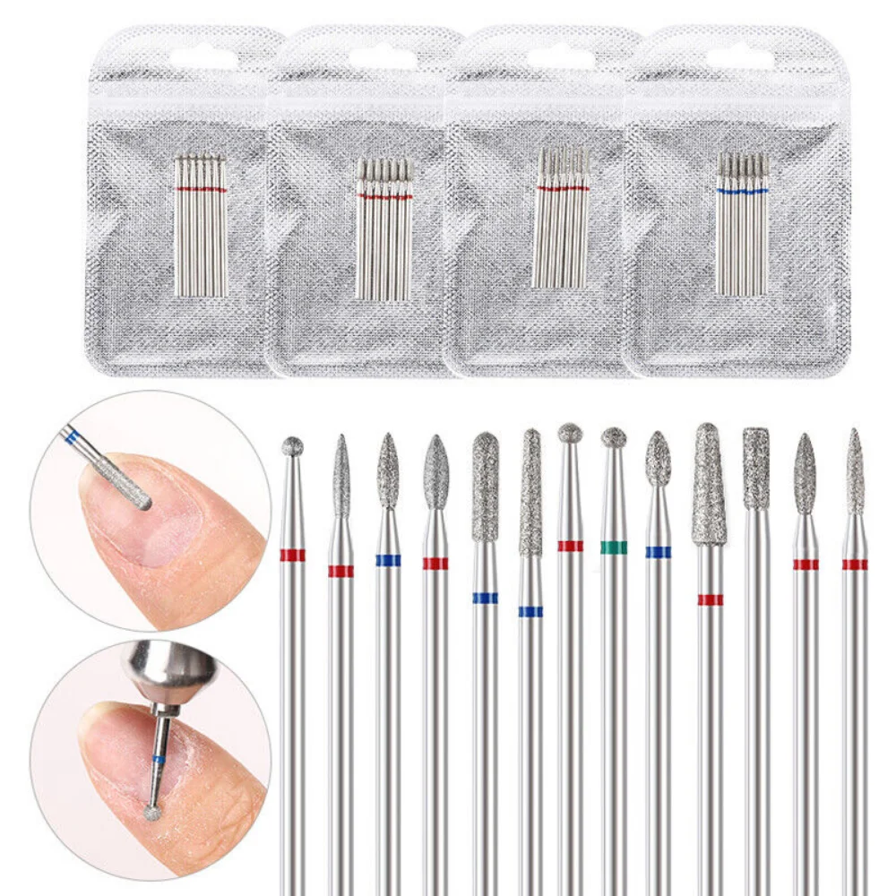 Top Trends: 7pcs Diamond Nail Drill Bit Rotary Electric Milling Cutters For Pedicure Manicure Files Cuticle Burr Nail Tools Accessories Shoppable Styles