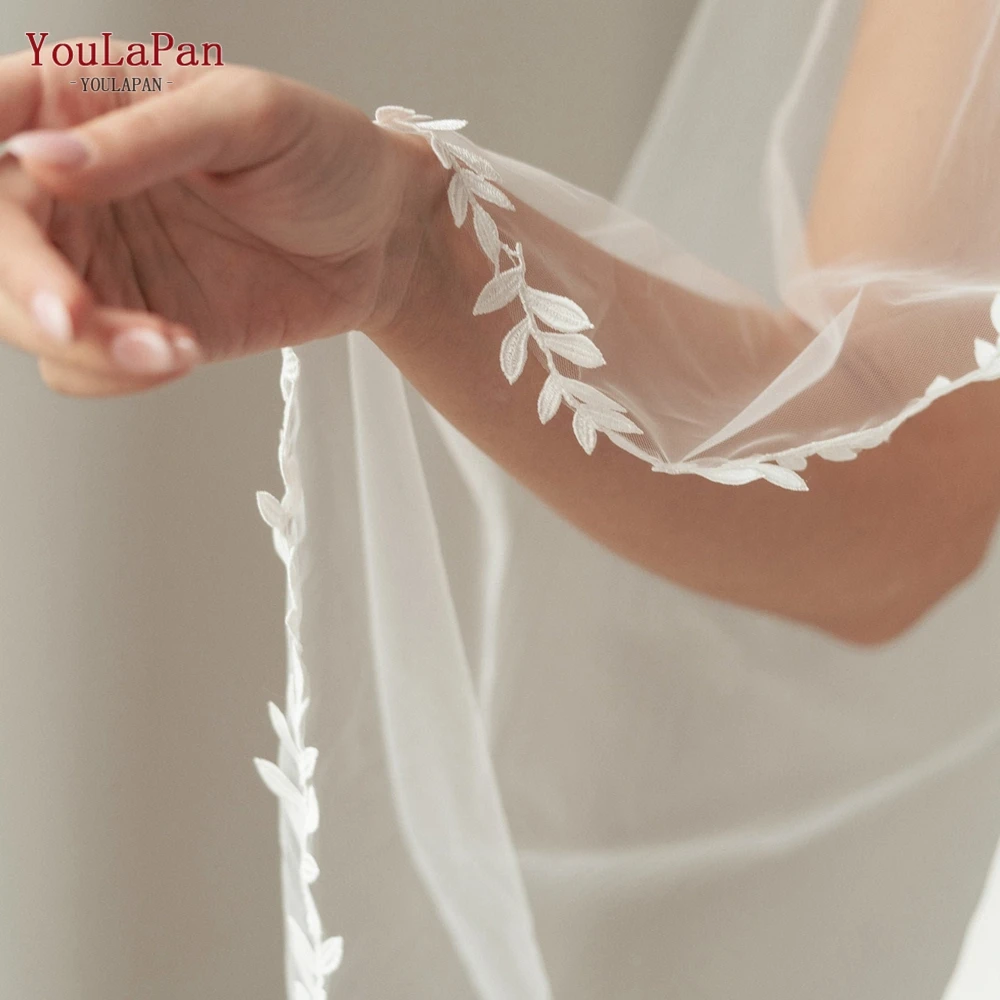 Top Trends: YouLaPan V129 Wedding Veils With Lace Border Trim 1 Tier Long Bridal Veil Soft Tulle Veil Elegant Delicate Waltz Lenght VEU Shoppable Styles