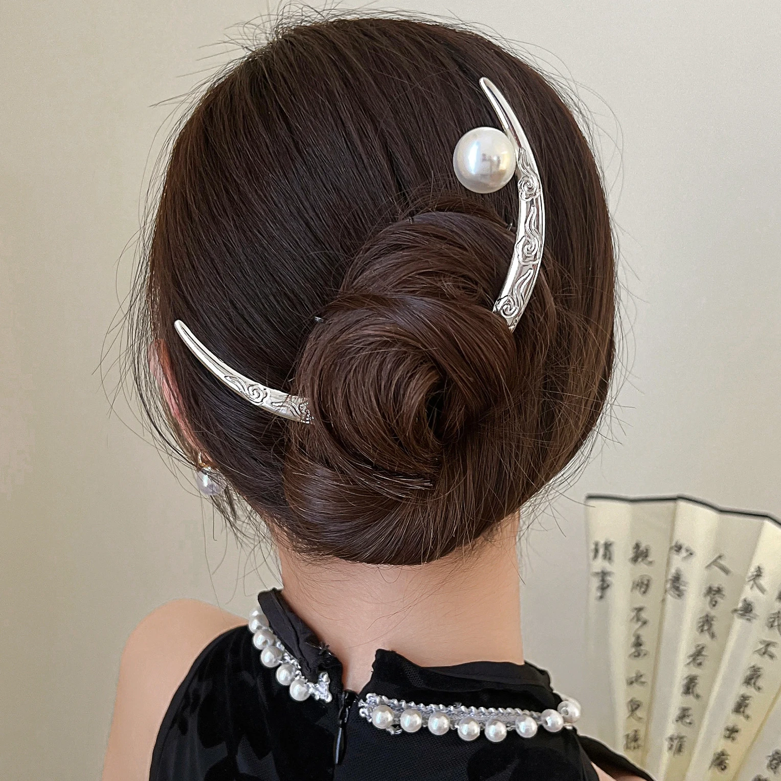 Top Trends: New Women Hair Forks Ancient Style Hair Ornament Hair Stick Silver Alloy Moon Semicircle Shaped Hair Jewelry Accessories Hairpin Shoppable Styles