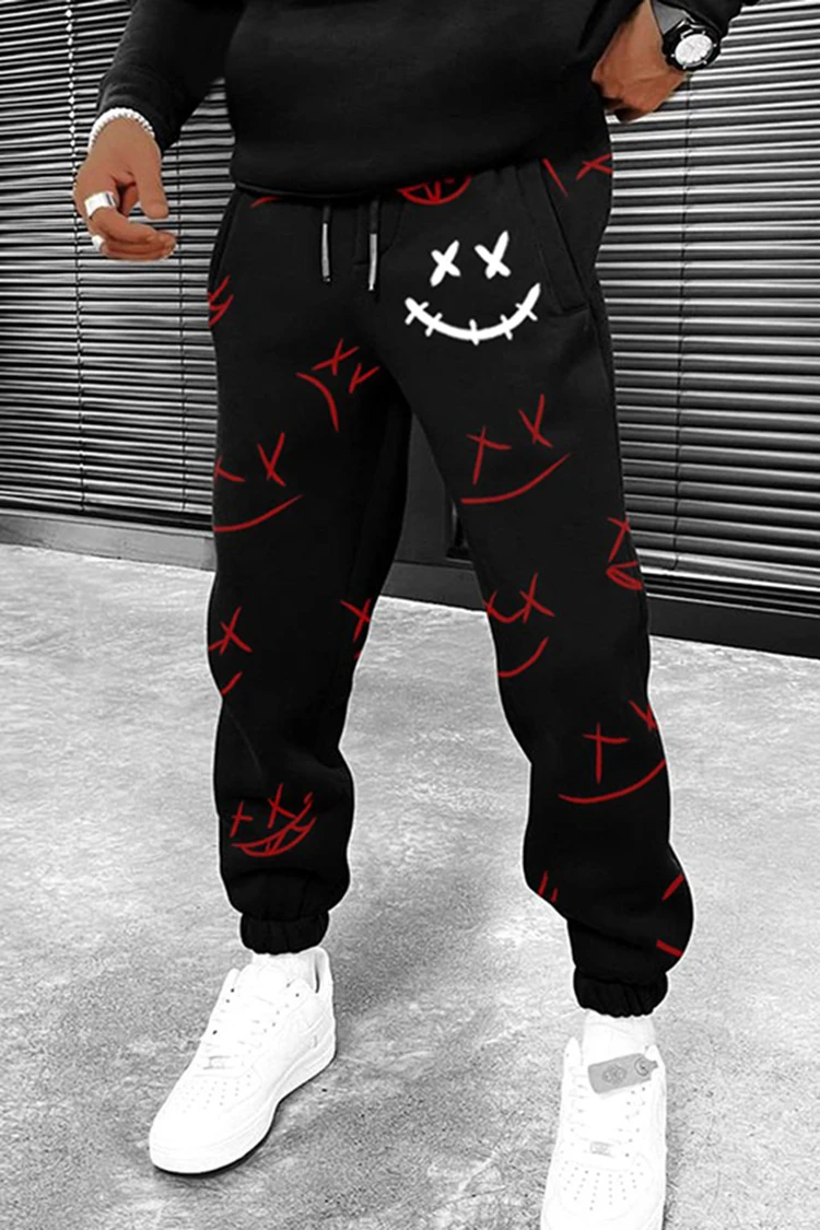 Top Trends: Men's Smiling Face Pattern Sports Pants Autumn / Winter Men's Fashion Leisure Sports Jogging Pants Fitness Running Pants For Mens Shoppable Styles