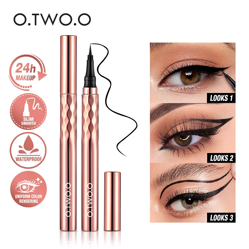 Top Trends: O.TWO.O Black Liquid Eyeliner Eye Make Up Super Waterproof Long Lasting Eye Liner Easy To Wear Eyes Makeup Cosmetics Tools Shoppable Styles