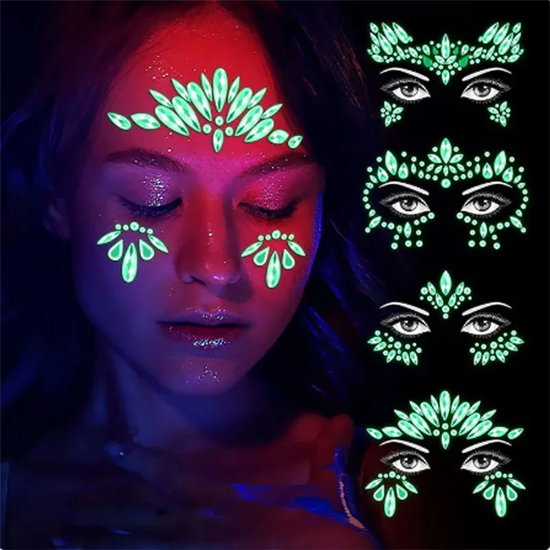 Top Trends: New 3D Glowing Rhinestone Face Sticker Face Gems Jewels Stickers Diamonds Bright Stickers For The Face Festivals Accessories Shoppable Styles