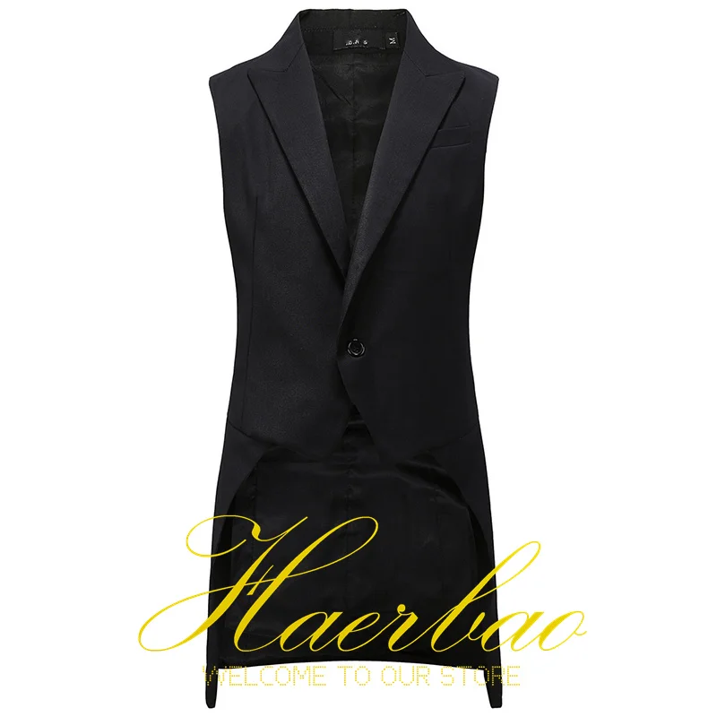 Top Trends: Men's Suit Vest Long Sleeveless Jacket Formal Party Clothes Groom Fashion Waistcoat Slim Fit Men's Vests Chaleco Hombre Shoppable Styles