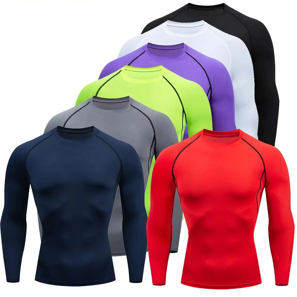 Top Trends: Men Training Jogging Shirts Compression Running T Shirt Sportswear Quick Dry Rashgard Fitness Tight Long Gym Sleeve Sport Tshirt Shoppable Styles