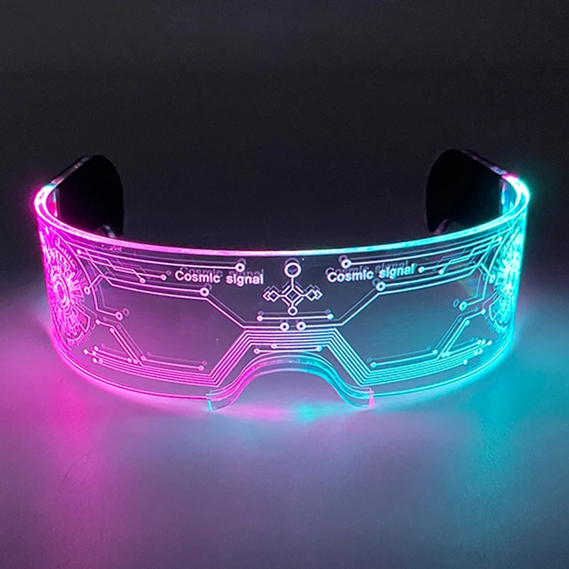 Top Trends: New Neon LED Luminous Glasses Colorful LED Glasses Light Up Visor Eyeglasses Bar Grow Goggles For KTV Bar Costume LED Glasses Shoppable Styles