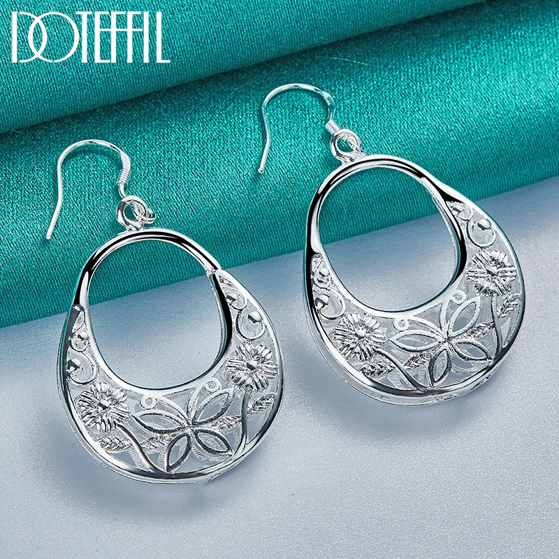 Top Trends: DOTEFFIL 925 Sterling Silver Charm Butterfly Hollow Drop Earrings For Women Lady Wedding Engagement Party Fashion Jewelry Shoppable Styles - Image 3