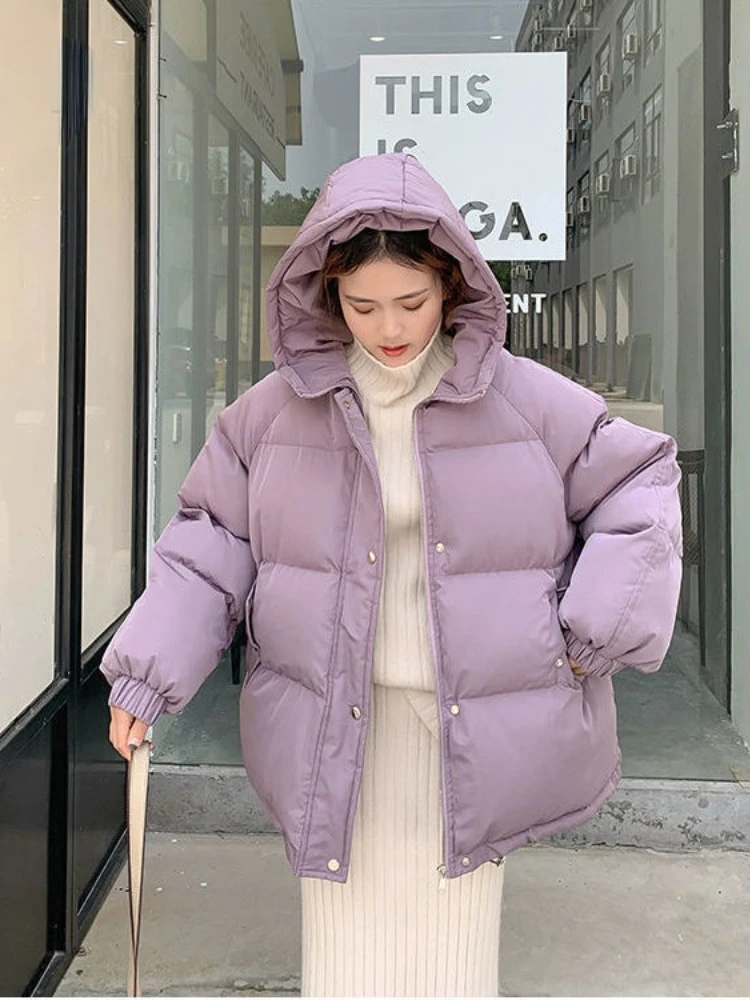 Top Trends: New 2020 Women Short Jacket Winter Thick Hooded Cotton Padded Coats Female Korean Loose Puffer Parkas Ladies Oversize Outwear Shoppable Styles