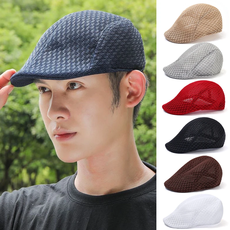 Top Trends: Summer Men Women Mesh Beret Fashion Casual Berets Breathable Newsboy Cap Unisex Casual Adjustablr Flat Caps Peaked Hats Sun Hat Shoppable Styles