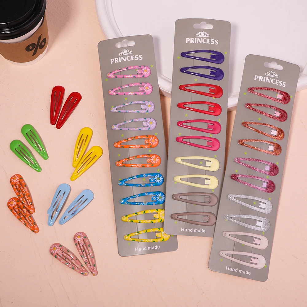 Top Trends: 4 / 10pcs / set New Women Girls Cute Colorful Waterdrop Shape Hairpins Sweet Hair Clips Barrettes Slid Clip Fashion Hair Accessories Shoppable Styles