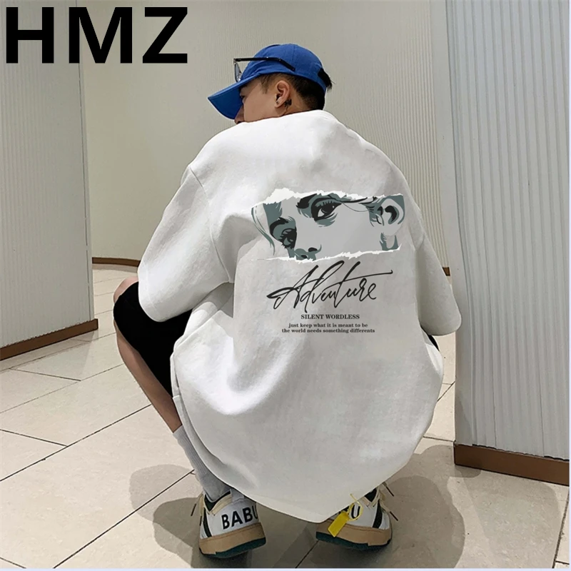 Top Trends: HMZ Summer Oversized Men T-Shirt 100% Cotton Loose Printed Tee Casual Men Fashion Tshirt Classic Comics Tops Casual Street Tees Shoppable Styles