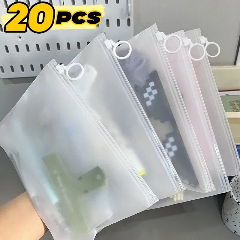 Top Trends: 10-20pcs Transparent Zipper Storage Bags Resealable Cosmetic Jewelry Organizer Holder Travel Packaging Pocket Cases Supplies Shoppable Styles