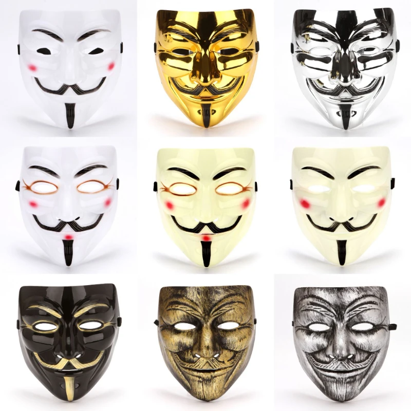 Top Trends: Movie Cosplay V For Hacker Mask Anonymous Guy Fawkes Halloween Christmas Party Gift For Adult Kids Film Theme Mask Shoppable Styles