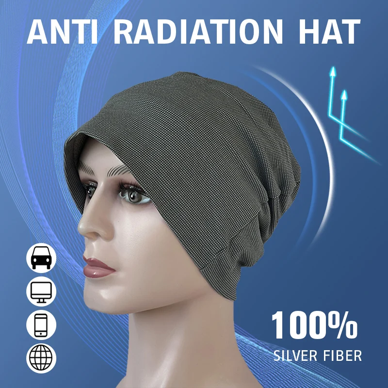 Top Trends: Full Silver Fiber Anti Radiation Hat Wifi 5G Computer Room Anti-electromagnetic Radiation Hat Far Infrared Magnetic Anion Hat Shoppable Styles - Image 2