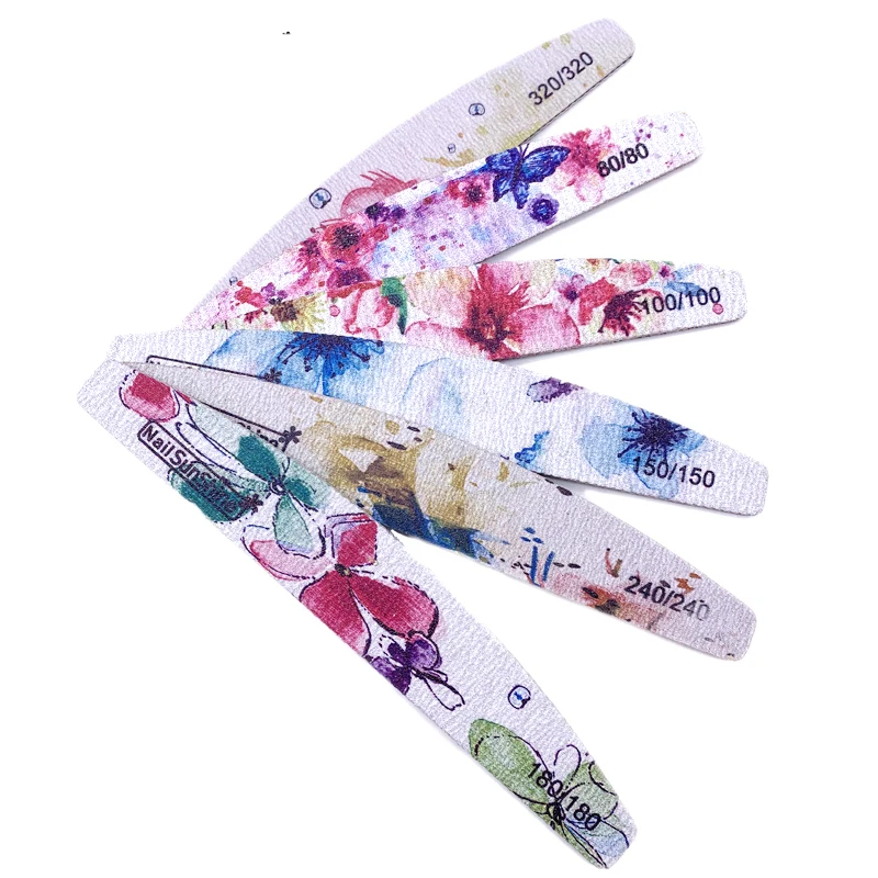 Top Trends: 6 Pcs Nail Files Strong Sandpaper Washable Nails Buffer Emery Board 80 / 100 / 150 / 180 / 240 / 320 Grit Lime A Ongle Manicure Polishing Shoppable Styles