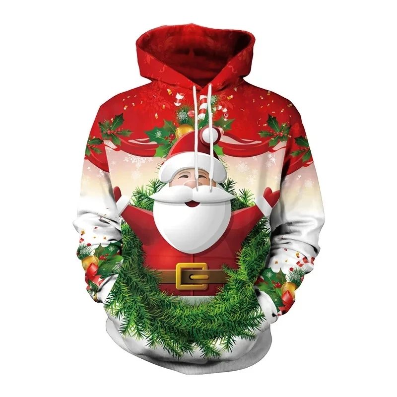 Top Trends: 2024 Christmas New Year Red Men Hoodie Snowman Happy Santa Claus 3D Printed Personality Hoodies Casual Sport Sweatshirt Coat Shoppable Styles