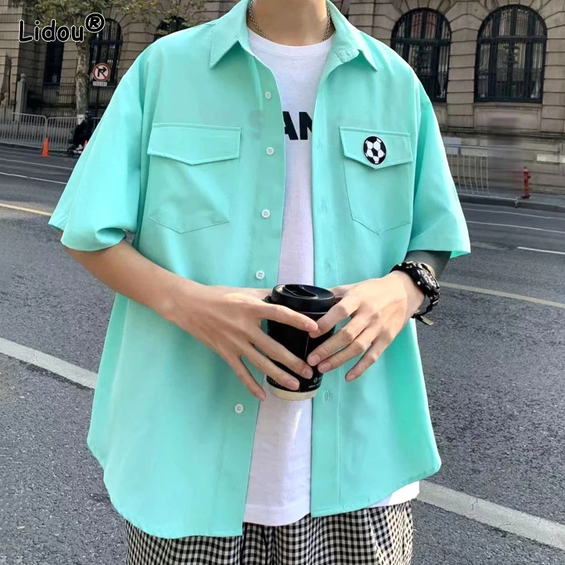 Top Trends: Simplicity Solid Handsome Shirts Loose Button Short Sleeve Turn-down Collar Spring Summer Fashion Casual Man Men&#039;s Clothing 2023 Shoppable Styles