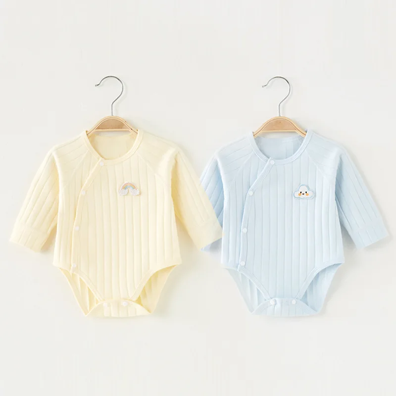 Top Trends: Baby Clothes Romper For Newborns Bodysuit Children's Clothing Bottoming Clothes Baby Suede Cotton Long-sleeved Triangle Harness Shoppable Styles