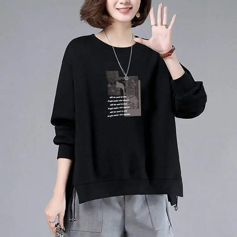 Top Trends: Stylish Printed O-Neck Loose Korean T-Shirt Women&#039;s Clothing 2022 Autumn New Oversized Casual Tops All-match Loose Tee Shirt Shoppable Styles