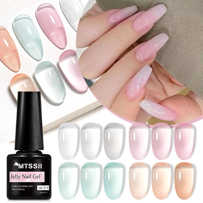 Top Trends: Mtssii 7ML Jelly Brown Nail Gel Polish Transparent Summer Nude Milky Pink Semi Permanent Soak Off Nail Art Manicure DIY Varnish Shoppable Styles - Image 5