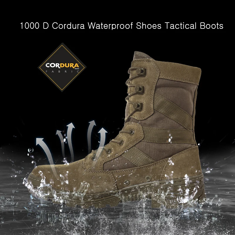 Top Trends: Hiking Shoes Waterproof Trekking Men Military Tactical Combat Boots Layer Split-grain Gear Boots Botines Hombre Sneakers Male Shoppable Styles - Image 5