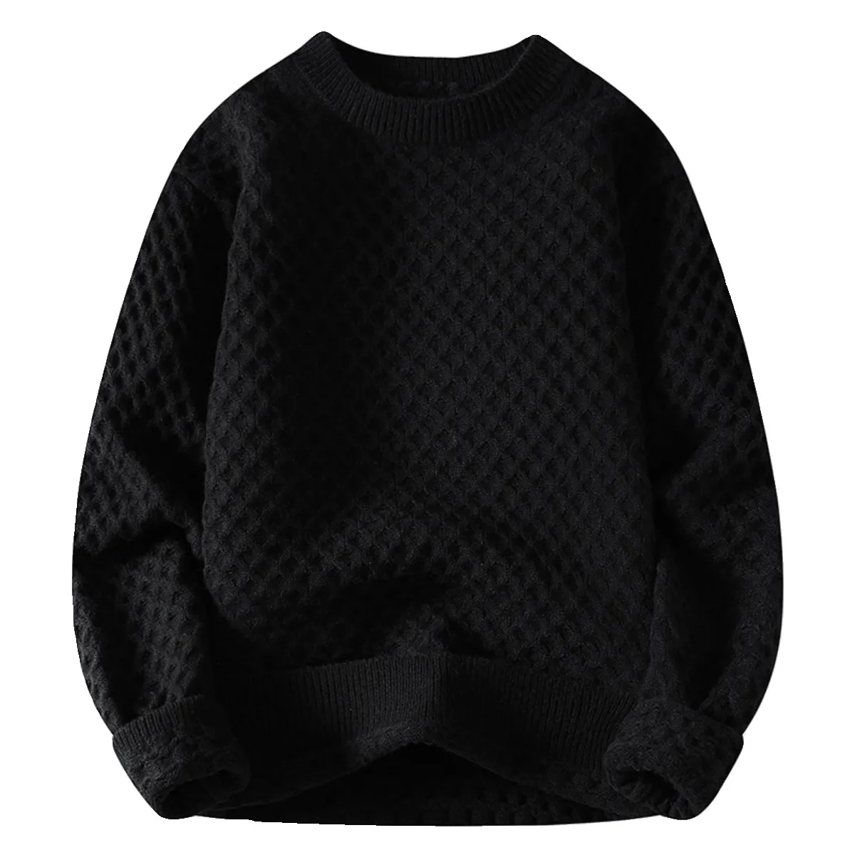 Top Trends: New Autumn Winter O Neck Pullovers Men Loose Knitted Sweater Fashion Solid Color Casual Knitwear Mens Warm Sweater Pullovers Man Shoppable Styles - Image 6