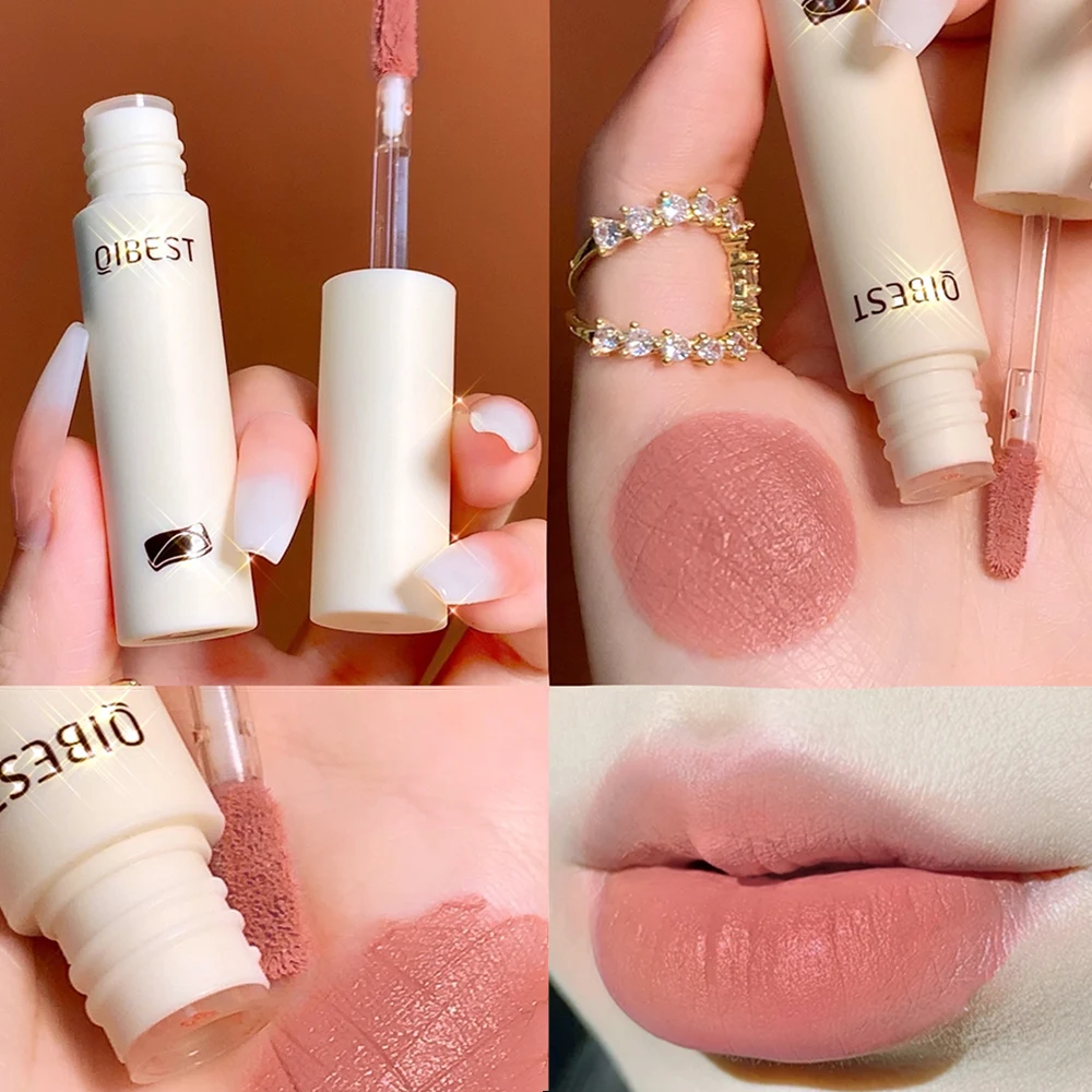 Top Trends: QIBEST Lip Gloss 8 Colors Nude Matte Chocolate Lipstick Waterproof Long Lasting Women Red Lip Tint Velvet Lip Glaze Cosmetics Shoppable Styles