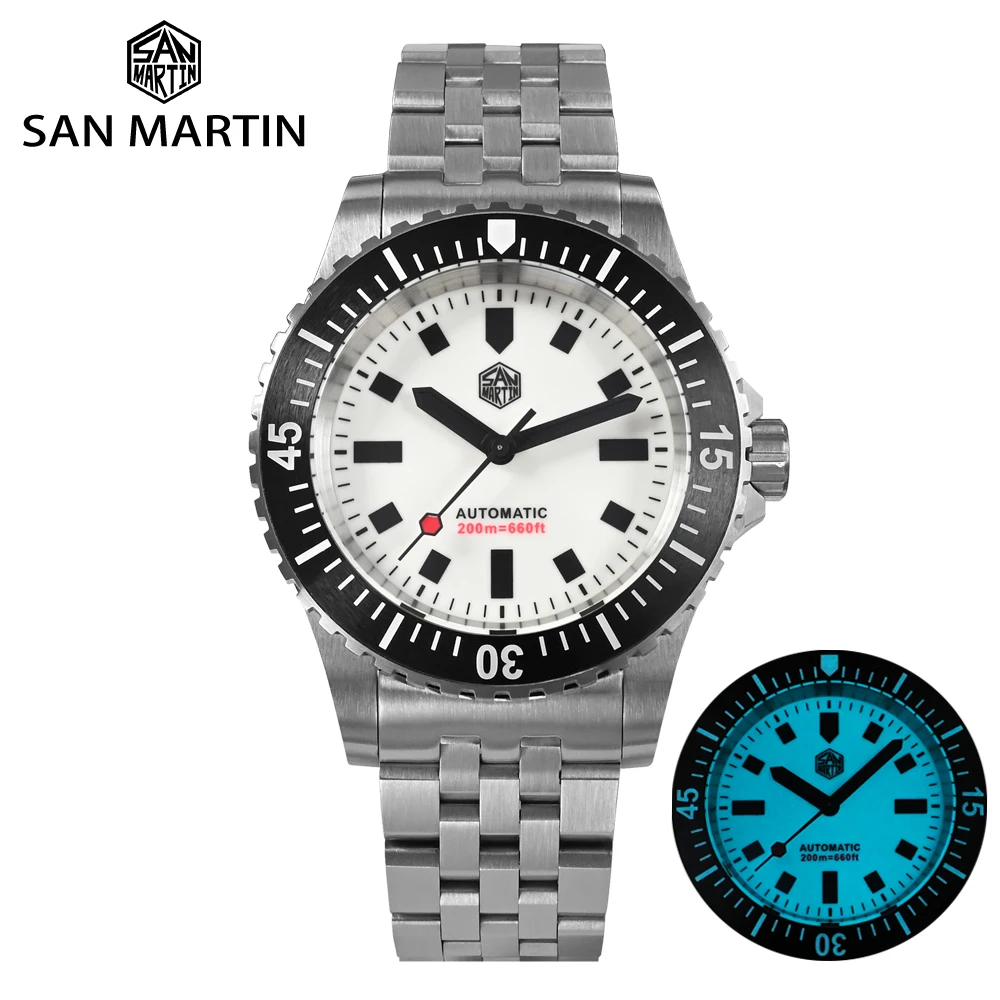 Top Trends: San Martin Men Diving Watch 41mm Miyota 8215 Original Design Automatic Mechanical Bracelet Waterproof 20 Bar Luminous BGW9 Shoppable Styles