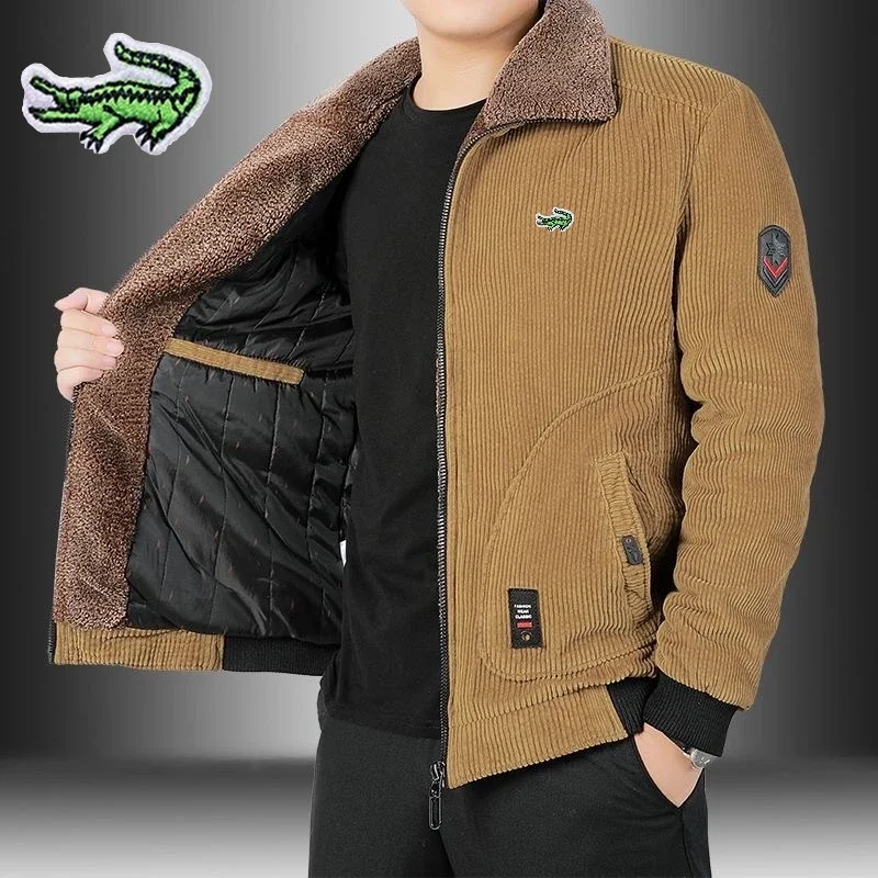 Top Trends: Men&#039;s Brand Corduroy Jacket, High-end Embroidery, Autumn And Winter Plush Thickening, Warm And Casual Outdoor Sports Cotton Jack Shoppable Styles