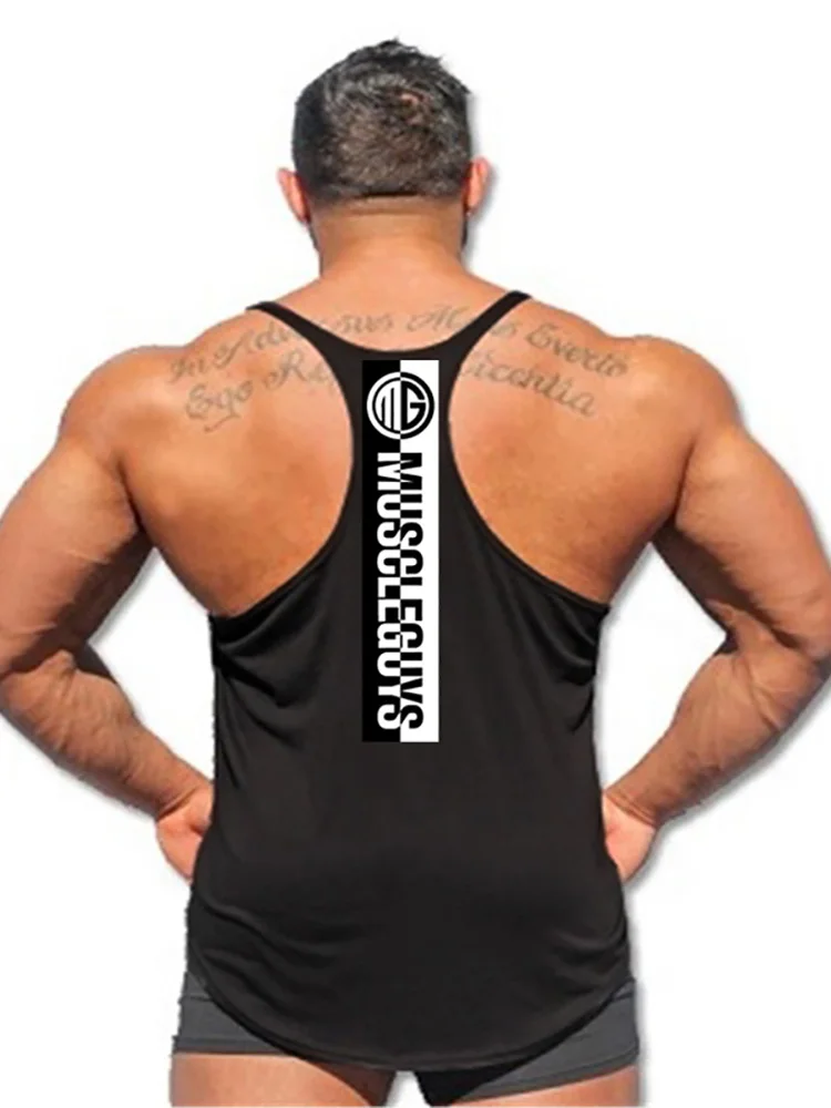 Top Trends: Vest Muscle Fashion Sleeveless Brand Gym Mens Back Tank Top Stringer Clothing Bodybuilding Singlets Fitness Workout Sports Shirt Shoppable Styles