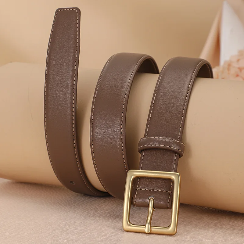 Top Trends: New Women's Genuine Leather Belt Simple Fashion Needle Buckle Belt Decoration Jeans Skirt Korean Style Luxury Black Belt Shoppable Styles