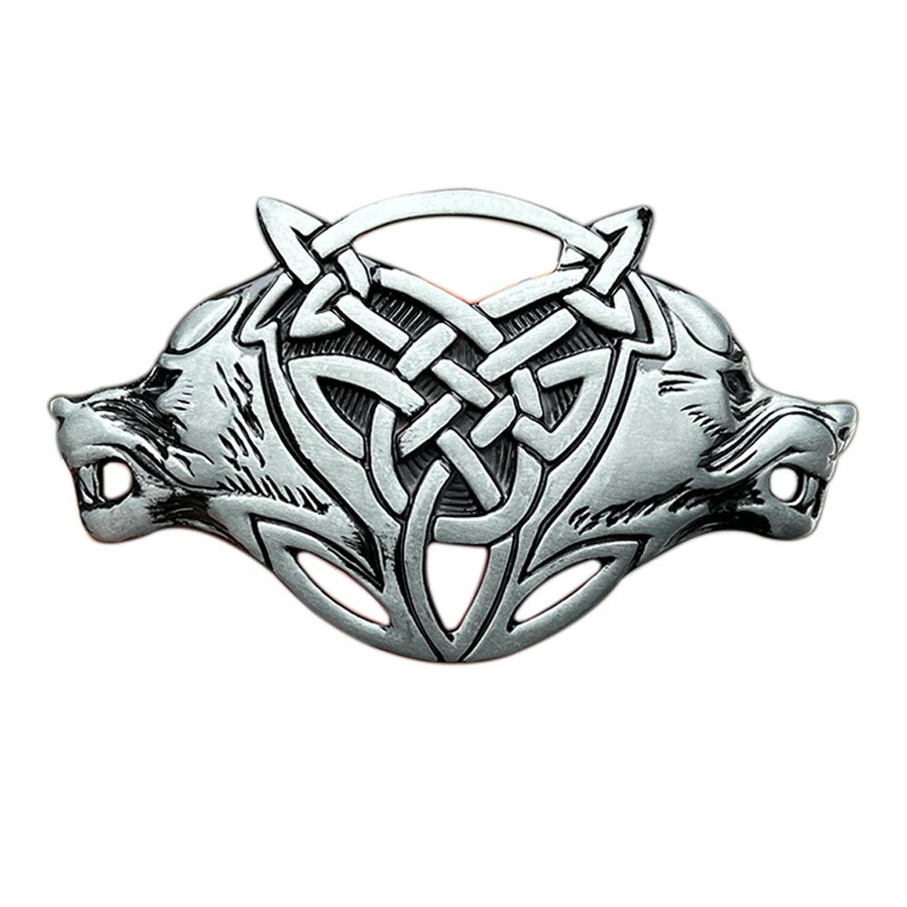 Top Trends: Cheapify Dropshipping Celtic Knot Belt Buckles For Men Western Cowboys Double Wolf Head Metal Hebilla Cinturon Hombre Shoppable Styles