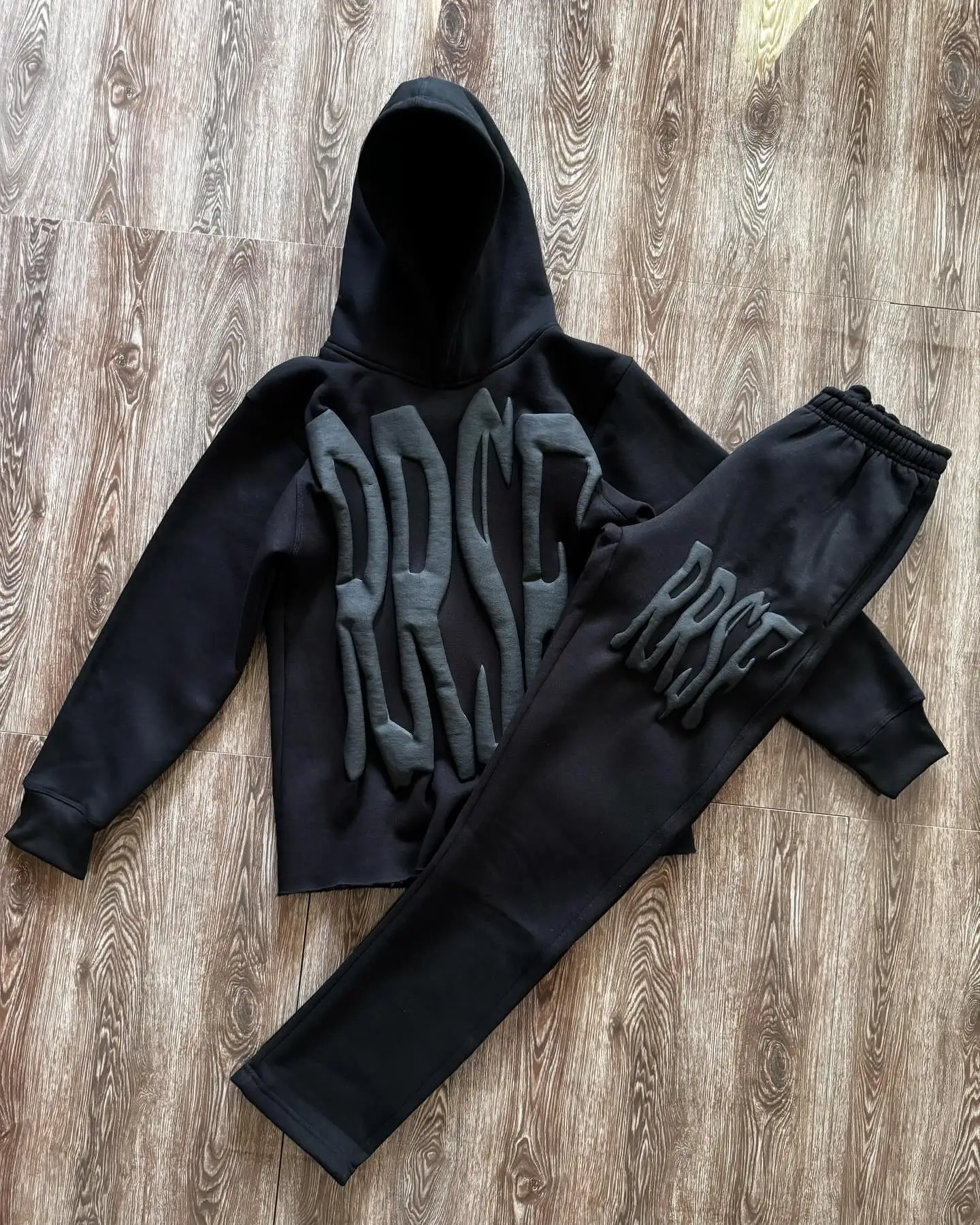 Top Trends: 3D Letter Foam 2 Piece Set Tracksuit Men Y2k Set Sweatpants Tracksuit Men And Women Streetwear Hip Hop Casual Oversized Hoodie Shoppable Styles