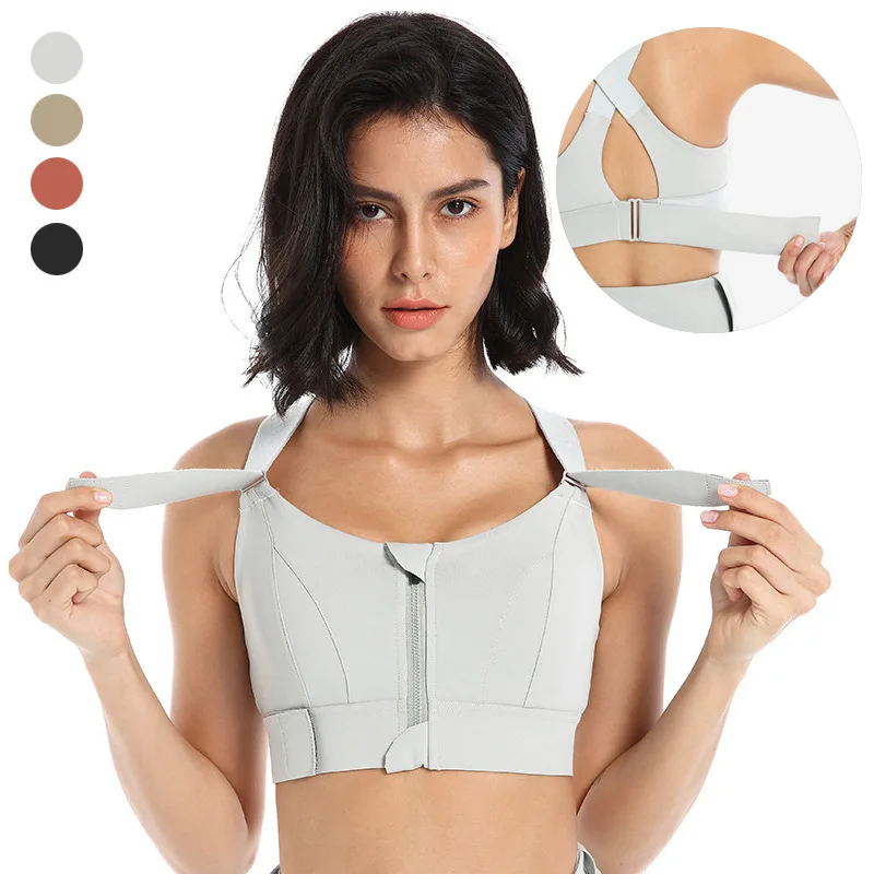 Top Trends: Large Size High-strength Sports Bra Women&#039;s Shockproof Running Big Chest Small Front Zipper Fitness Yoga Clothing Vest Underwear Shoppable Styles