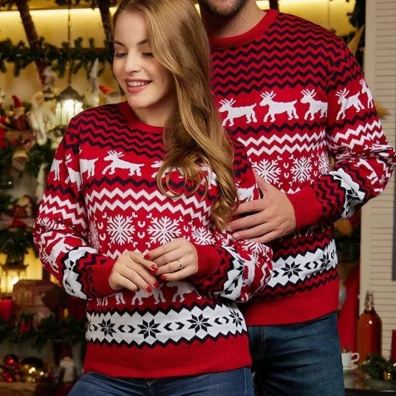 Top Trends: 2023 New Year Clothes Mom Dad Kids Matching Sweaters Christmas Family Couples Jumper Warm Thick Casual O Neck Knitwear Xmas Look Shoppable Styles