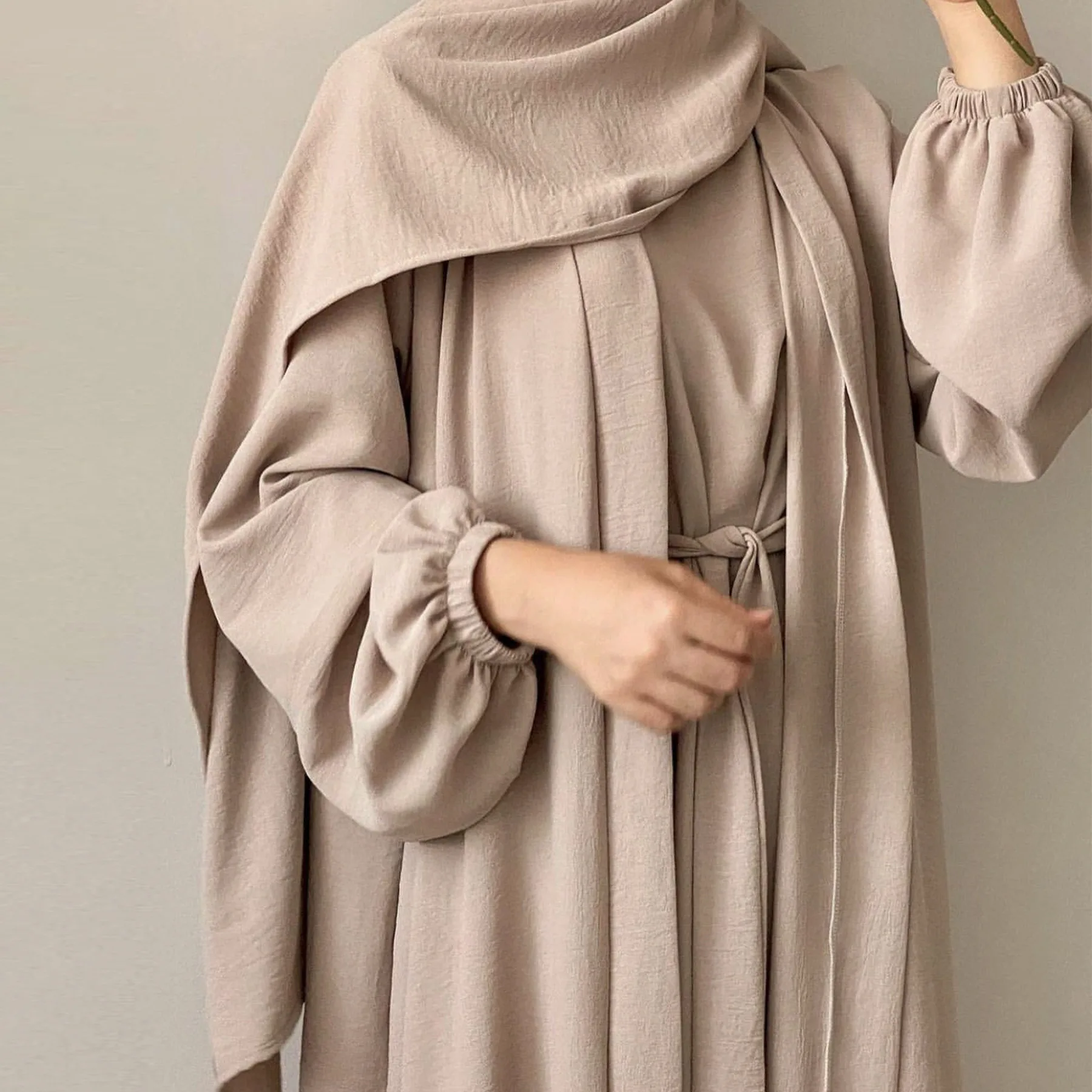 Top Trends: 2 Piece Abaya Set Kimono With Inner Dress Muslim Abayas For Women Dubai Luxury Turkey Ramadan Islam Matching Hijab Outfit Kaftan Shoppable Styles