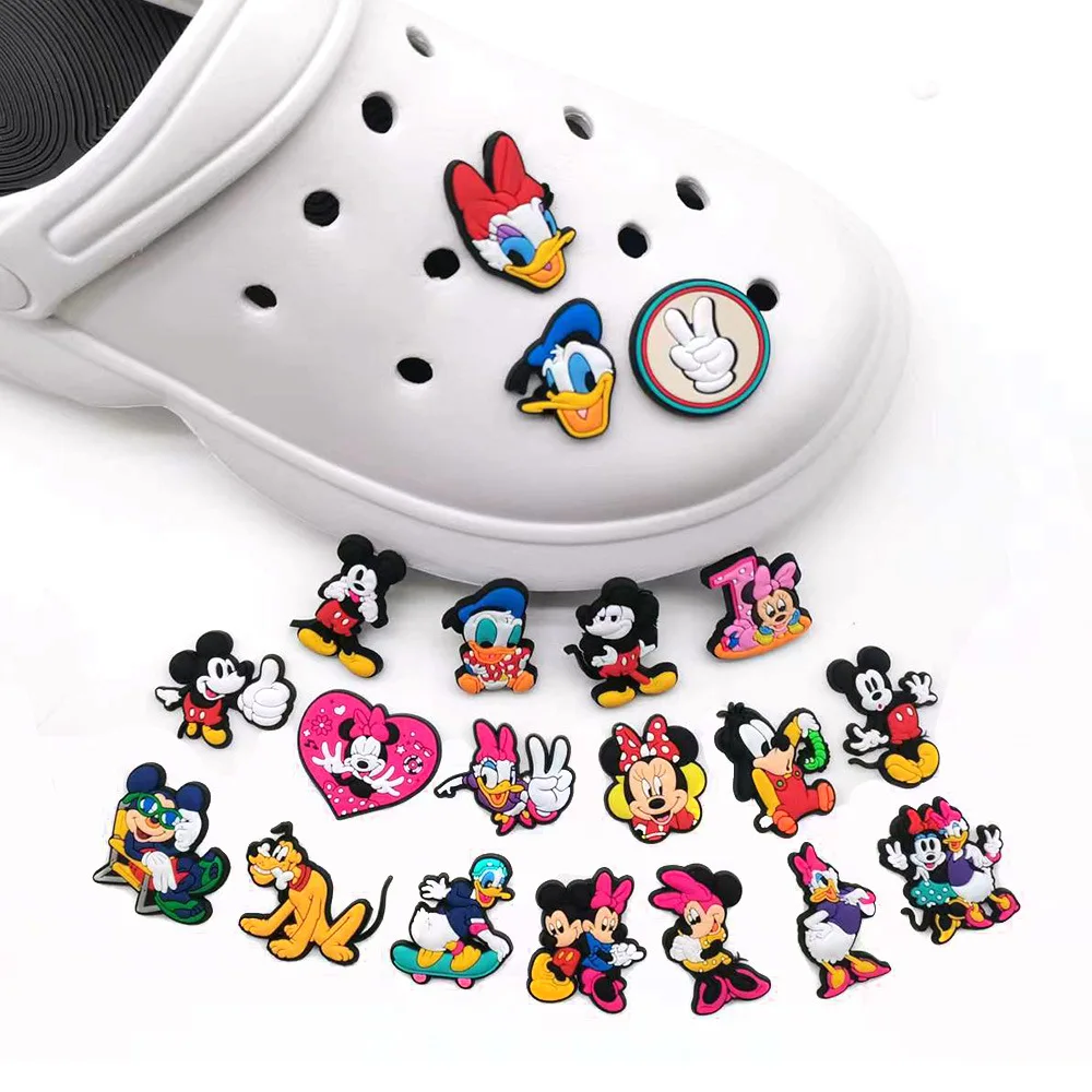 Top Trends: Disney Mickey Mouse Minnie Shoe Charms Cartoon Anime Figure Kawaii Croc Charms Jibz PVC Souvenir Decorations Wholesale Kids Gift Shoppable Styles