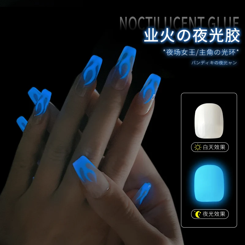 Top Trends: Blue NEW Noctilucent Nail Art Gel Semi Permanent UV Polish Glow In Dark Fluorescent Manicure Luminous Polish Shoppable Styles