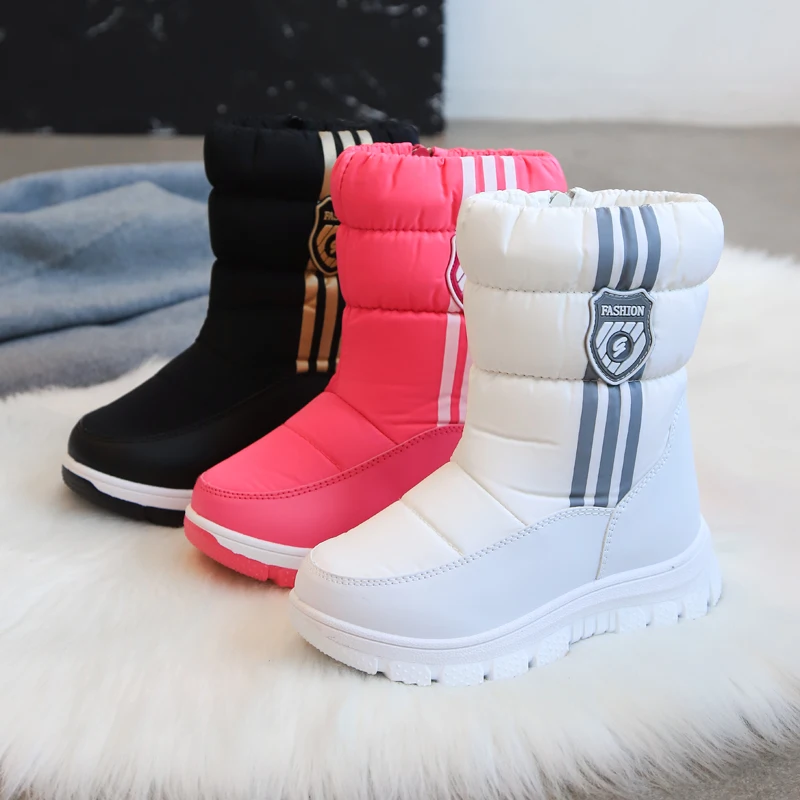 Top Trends: Winter Warm Fur Ankle Boots Children Black Furry Shoes Girls Non-slip Waterproof Kids Footwear Child New Fashion Snow Boots Pink Shoppable Styles