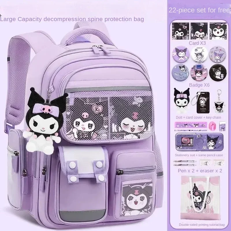 Top Trends: Sanrio Hello Kitty Backpack Mochilas Aestethic Kuromi Children Girl Spine Protection Bag Good Quality Package Good-looking Shoppable Styles