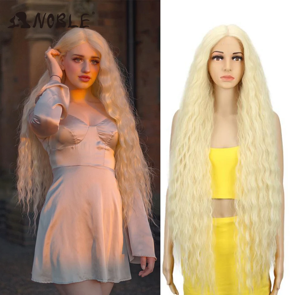 Top Trends: Noble Synthetic Lace Front Wig 42 Inch Long Curly Wigs For Women Lace Front Wig Blonde Full Lace Wig Blonde Lace Wig Cosplay Shoppable Styles