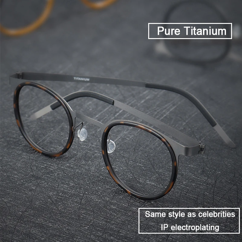 Top Trends: Denmark Brand Screwless Design Pure Titanium Glasses Mirror Ring Separation Frame Men Myopia Optical Prescription Eyeglasses Shoppable Styles