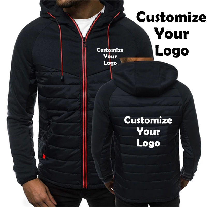 Top Trends: Customized Spring Autumn Mens Logo Hoodies For Mens Print Hooded Zipper Fashion Warm Padded Tops Shoppable Styles