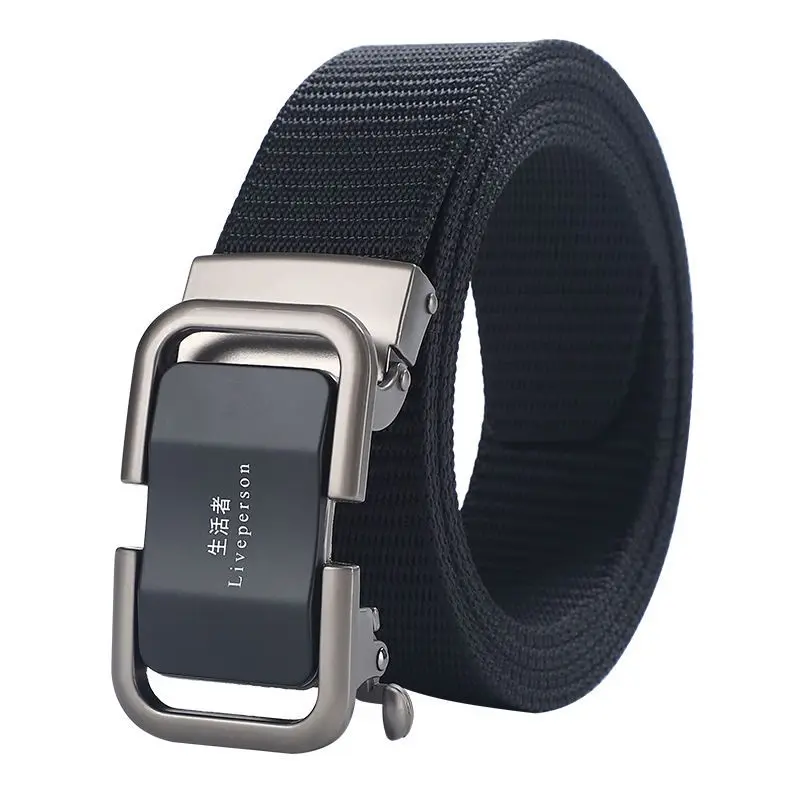 Top Trends: Fashion Canvas Belt Men'S Tactical Automatic Buckle Belt Outdoor Youth Leisure Business Simple Versatile Jeans Waistband A3458 Shoppable Styles - Image 6