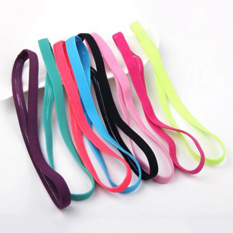 Top Trends: 5Pcs Candy Color Women Men Yoga Hair Bands Sports Headband Non-slip Running Elastic Rubber Sweatband Football Hair Accessories Shoppable Styles