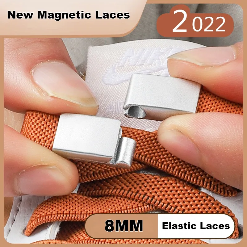 Top Trends: New Magnetic Lock Shoelaces Without Ties 8MM Elastic Laces Sneakers No Tie Shoe Laces Kids Adult Flat Shoelace For Shoes Shoppable Styles