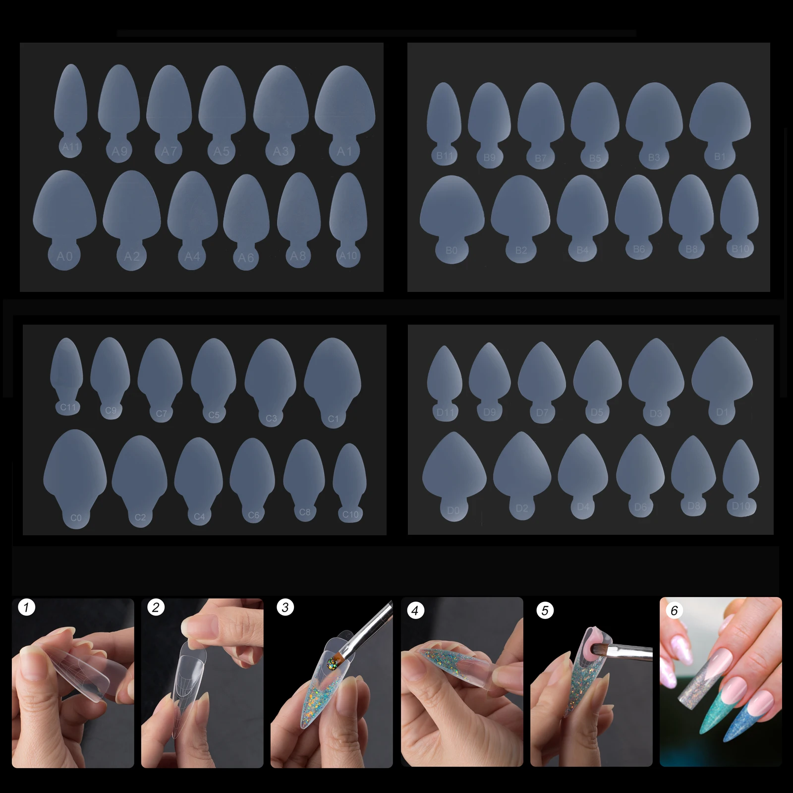 Top Trends: 12pcs Forma Nail French Silicone Sticker For Dual Forms System Full Cover False Nails Quick Building Mold Tips Extend Accessorie Shoppable Styles