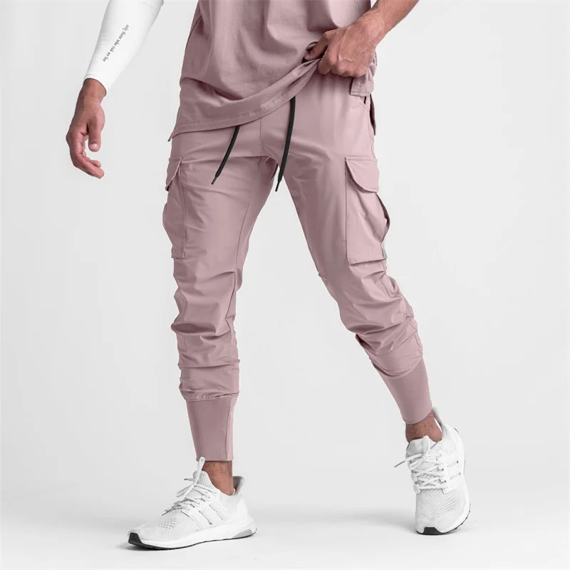 Top Trends: 2024 NEW Gym Men Sports Pants Streetwear Outdoor Fitness Pants Elasticity Men Trousers Fashion Multi-pocket Pants Men's Clothing Shoppable Styles