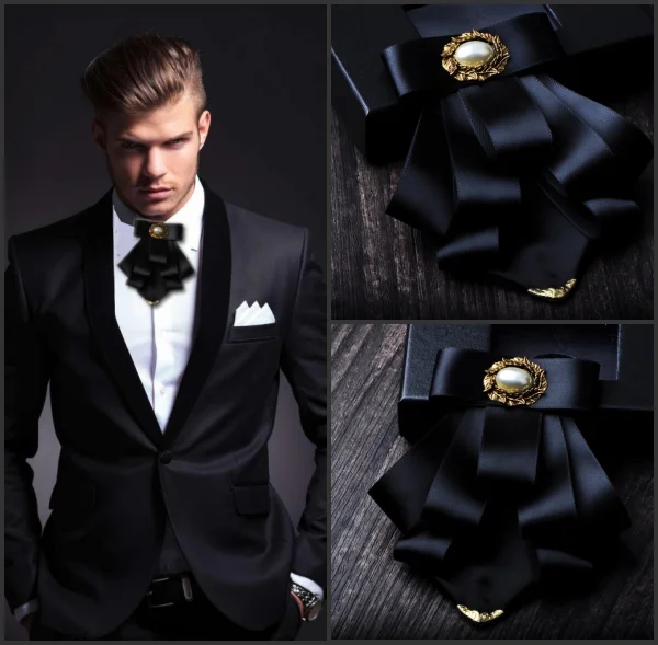 Top Trends: I-Remiel British Style Multi-layer Fabric Bow Tie Wedding Groom Formal Collar Shirt Dress Necktie Cravat Clothing &amp; Accessories Shoppable Styles