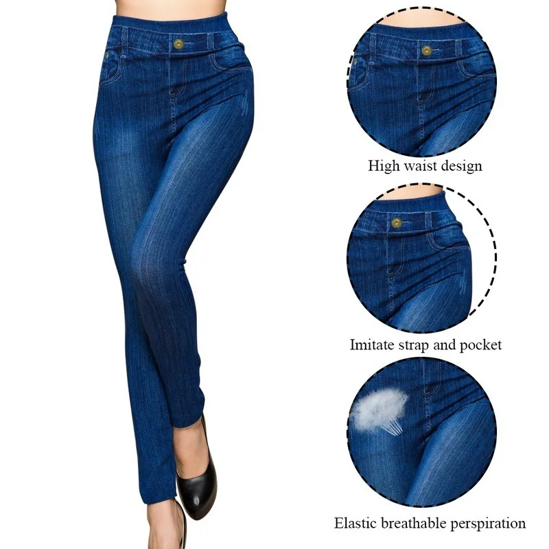 Top Trends: Women Plus Size Pencil High Waist Denim Pants Leggings Imitation Fashion Casual Jeans Shoppable Styles