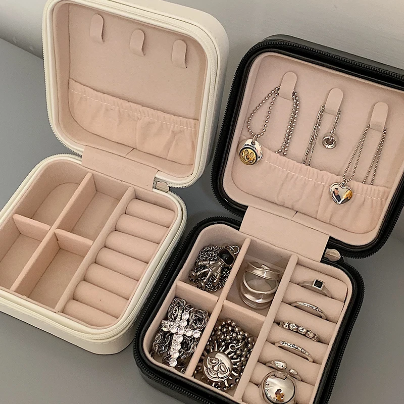 Top Trends: Jewelry Box Leather Storage Organizer Display Travel Jewelry Case Boxes Portable Locket Necklace Earring Ring Holder Display Shoppable Styles